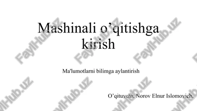mashinalio’qitishgakirish — PPTX