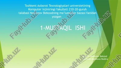 tuman ma’lumotlar bazasi — PPTX