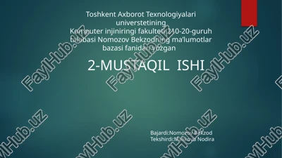 "tuman" ma’lumotlar bazasi — PPTX
