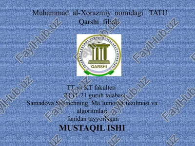 ma’lumotlarning nochiziqiy tuzilmasi — PPTX