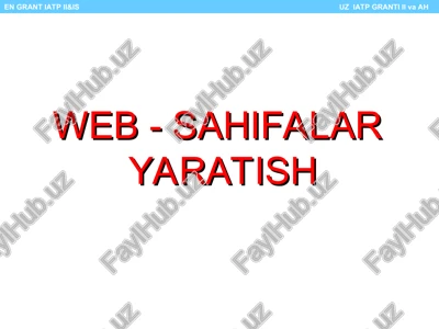 web - sahifalar yaratish — PPT