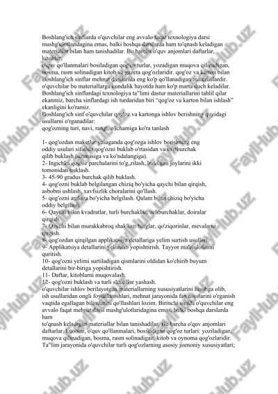 qog'oz va karton bilan ishlash — DOCX