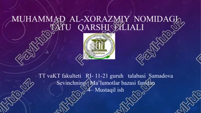 tranzaksiyalarni boshqarish — PPTX
