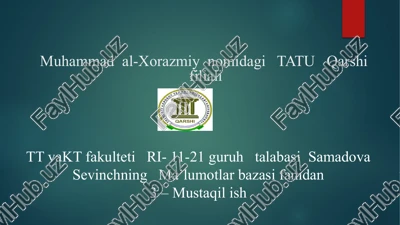 oracle ma'lumotlar bazasi — PPTX