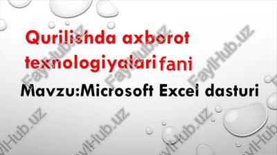 microsoft excel dasturi — PPTX