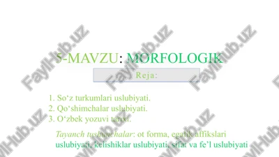 morfologik uslubiyat — PPTX