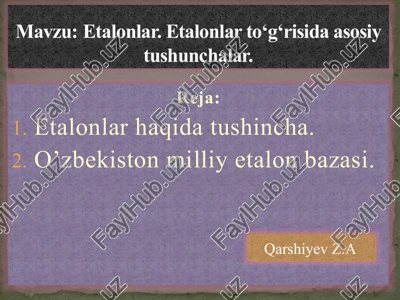 o'zbekiston milliy etalon bazasi — PPTX