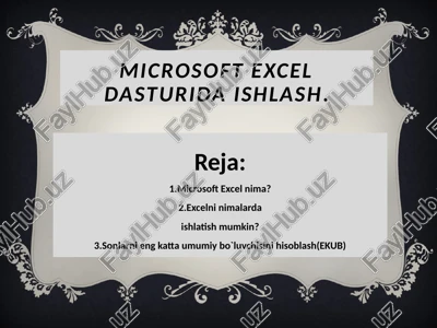 microsoft excel — PPTX