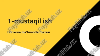 apteka va tumanlar — PPTX