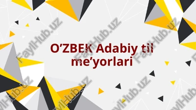 o’zbek adabiy til me’yorlari — PPTX