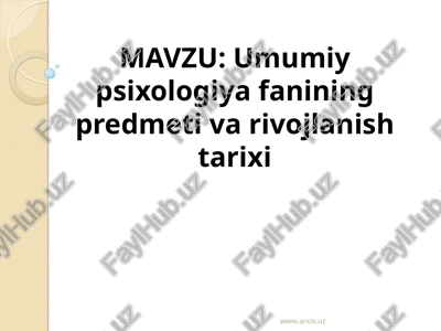 umumiy psixologiya — PPT