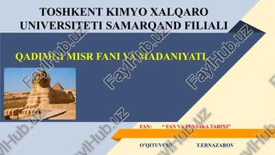 qadimgi misr fani va madaniyati — PPTX