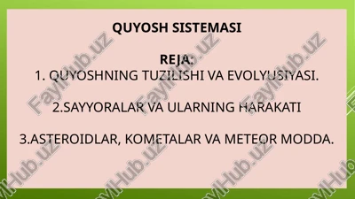 quyosh sistemasi — PPTX