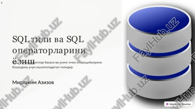 sql tili va sql operatorlarini yozish — PPTX