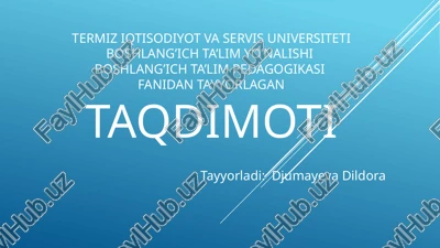 umumi yo’rtava o’rta maxsus ta’lim, ta’limning tayanch bosqichi sifatida — PPTX