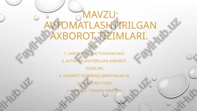avtomatlashtirilgan axborot tizimlari — PPTX