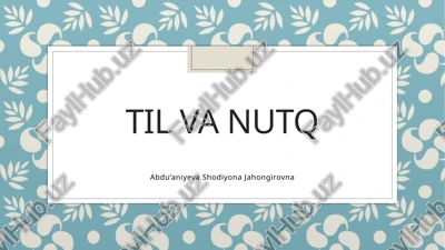 til va nutq — PPTX