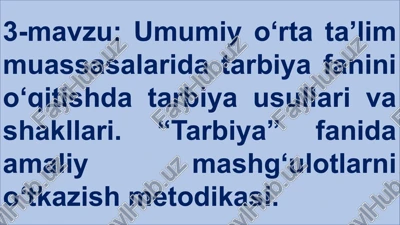 tarbiya metodi — PPTX