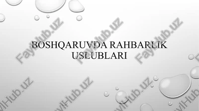 boshqaruvdarahbarlikuslublari — PPTX