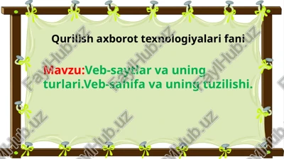 veb-sahifa va uning tuzilishi — PPTX