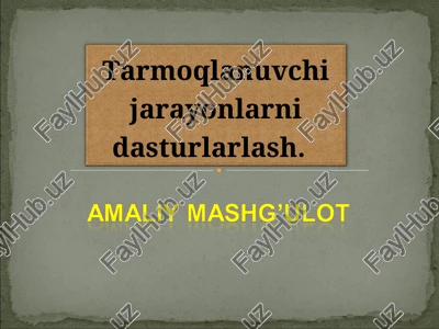 tarmoqlanuvchi jarayonlarni dasturlash — PPT