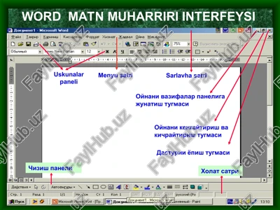 word matn muharriri interfeysi — PPT
