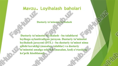 dasturiy ta'minotni loyihalash — PPTX