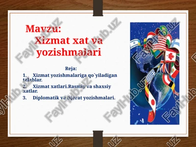 xizmat xat va yozishmalari — PPT