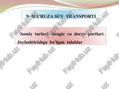 9-ma’ruza.suv transporti — PPTX