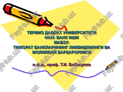 tijorat banklarining likvidliligi — PPT