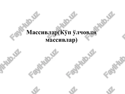 matritsalar — PPT