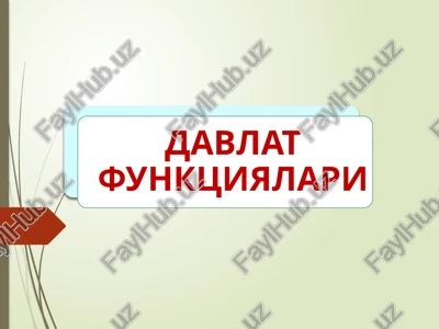 davlat funktsiyalari — PPTX