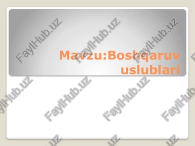 boshqaruvuslublari — PPTX