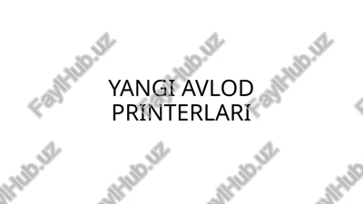 yangi avlod printerlari — PPTX