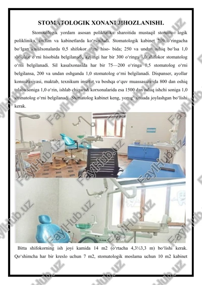 stomatologik xonani jihozlanishi — DOCX