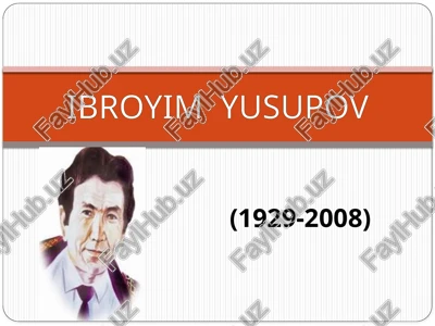 qoraqalpog‘istonning chimboytumani hududidagi azotovulida 1929-yilning 5-may kun itavallud topgan ibroyim yusupov ma’ruzasi — PPTX