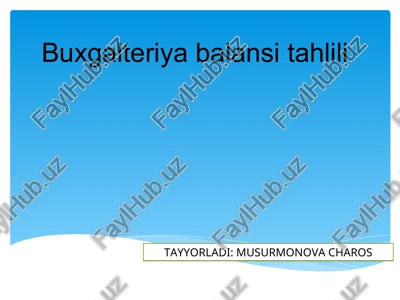 buxgalteriya balansi tahlili — PPT