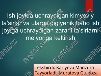 ishlab chiqarish sanitariyasi — PPT