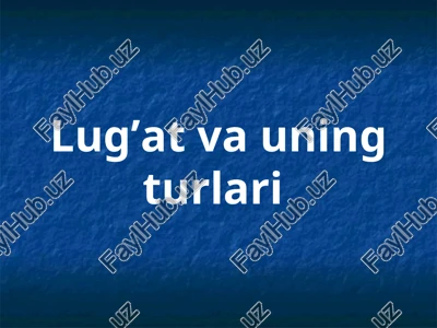 lug’at va uning turlari — PPT