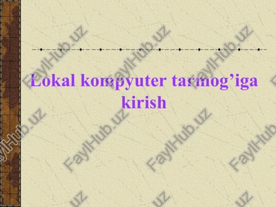 lokal kompyuter tarmog’iga kirish — PPT
