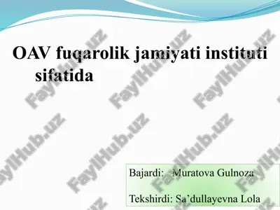 davlat ommaviy axborot vositalari — PPTX