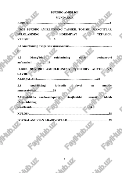 buxoro amirligi — DOCX