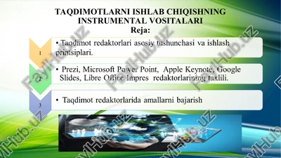 taqdimotlarni ishlab chiqishning instrumental vositalari — PPT