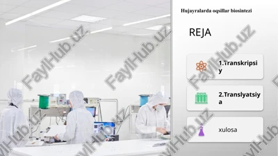 hujayralarda oqsillar biosintezi — PPTX