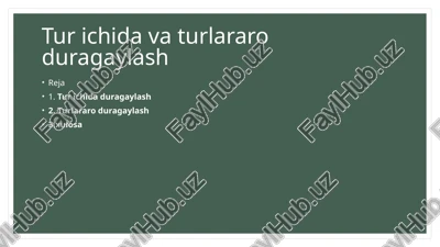 tur ichida va turlararo duragaylash — PPTX