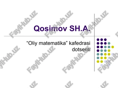 oliy matematika — PPT