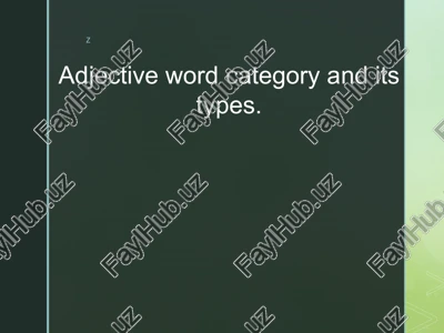 adjective word category and its types — PPTX