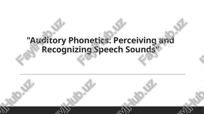 perceiving and recognizing speech sounds — PPTX