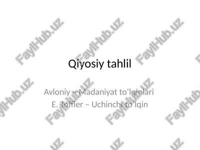 madaniyat to‘lqinlari — PPTX