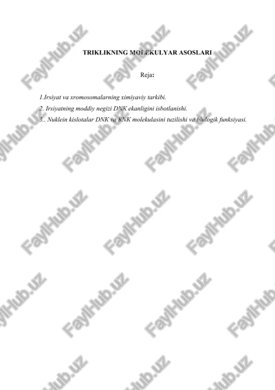 triklikning molekulyar asoslari — DOC